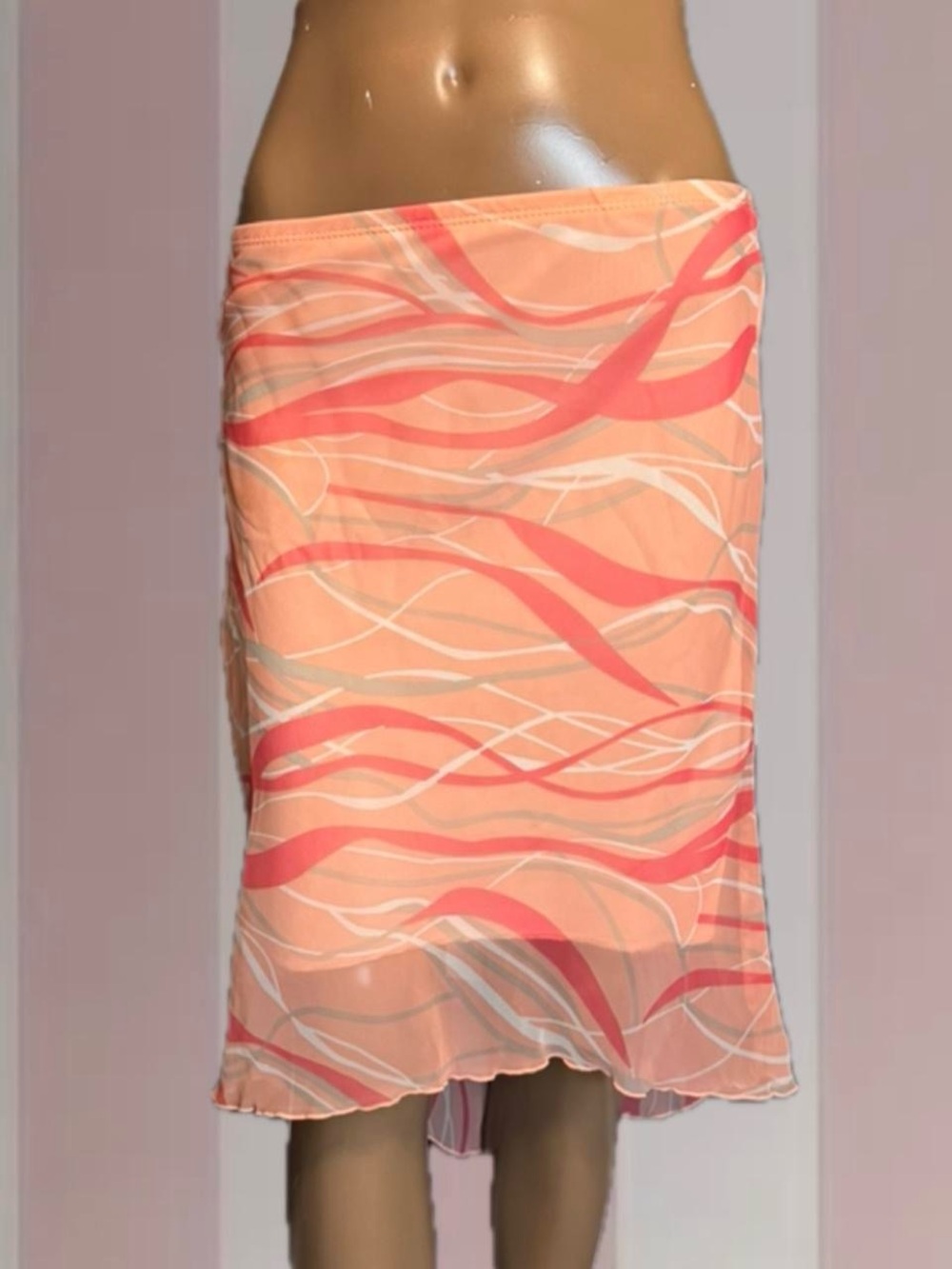 My Michelle Y2K Orange/Coral Midi Skirt